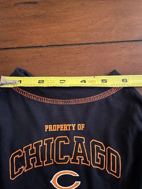 Chicago Bears Navy Blue & Orange Dog Tee Sz Small - Picture 7 of 7